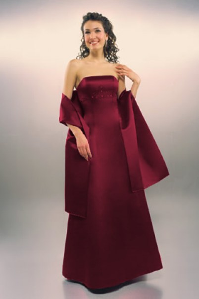Cranberry red bridesmaid dress - front